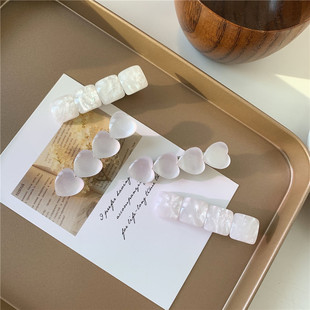 波光粼粼仿猫眼石人鱼姬ins梦幻渐变卡子白色爱心仙女发夹刘海夹