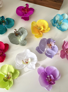 超仙网红旅游拍照蝴蝶兰花朵发夹刘海夹鸭嘴夹森系氛围感侧边发卡