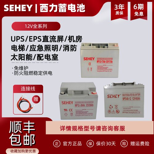 SEHEY西力蓄电池NPG40-12V7AH17AH20AH24AH38AH40AH65AHUPS直流屏