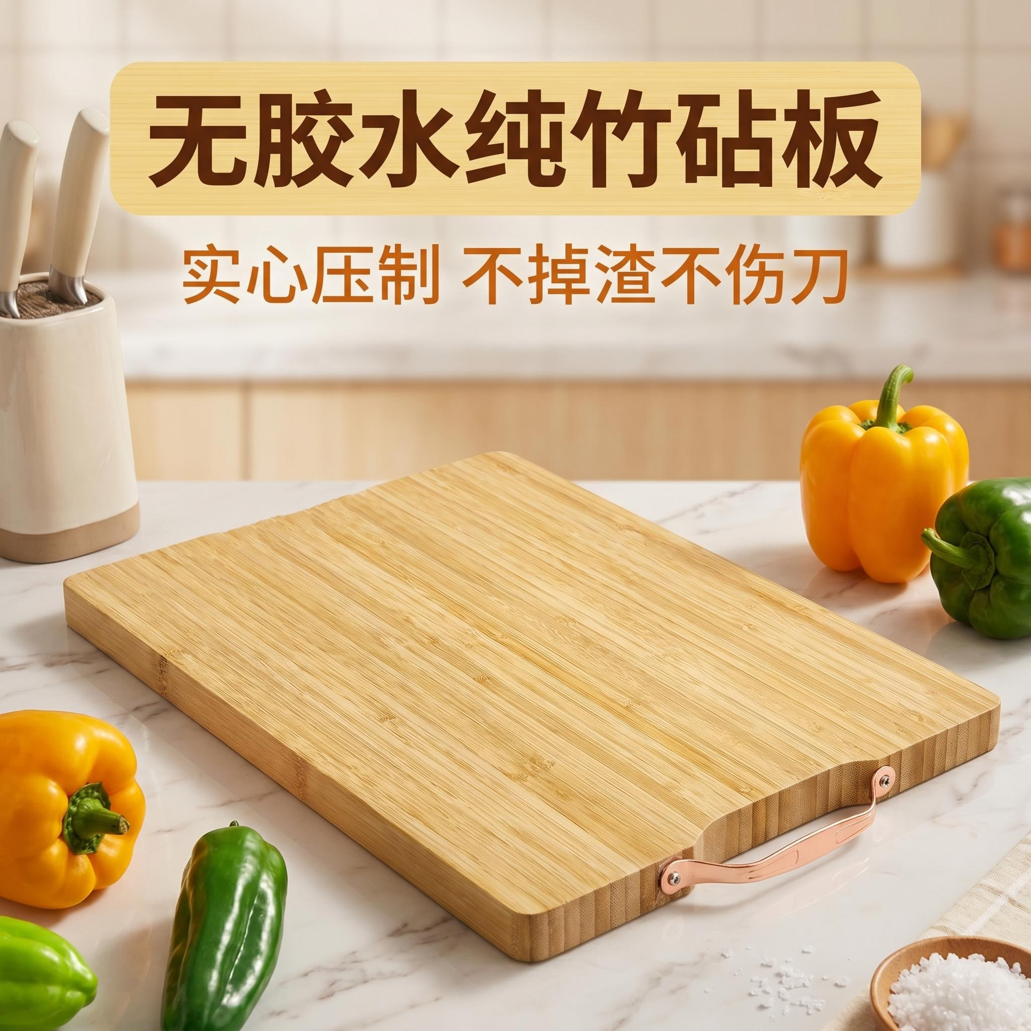 纯竹无胶实心加厚不掉渣双面砧板