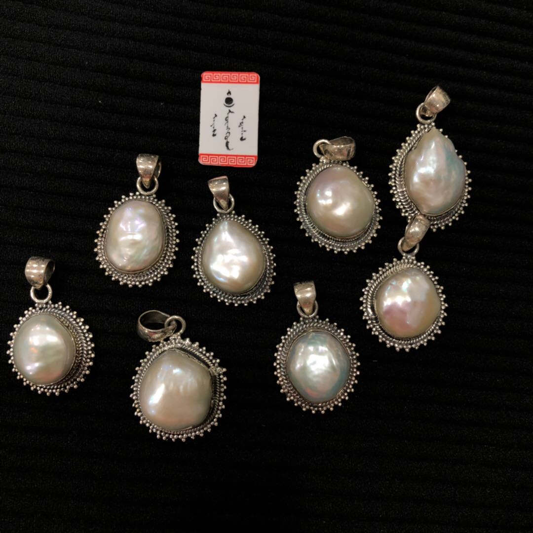 印度进口纯手工制作吊坠925纯银异形珍珠项坠巴洛克珍珠吊坠个性
