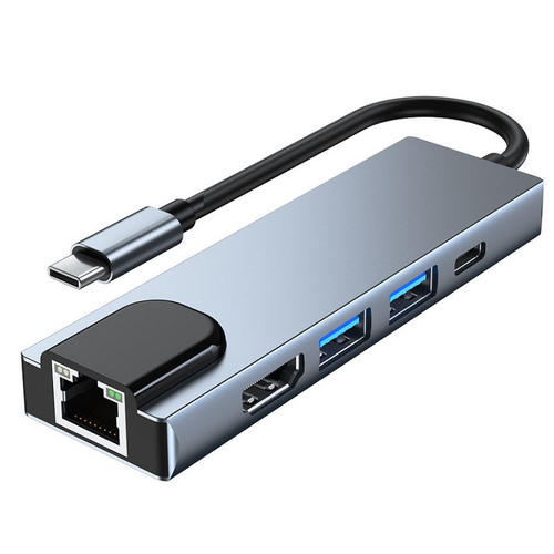 TypeC docking station USB+network card+HDMI+PD五合一拓展坞