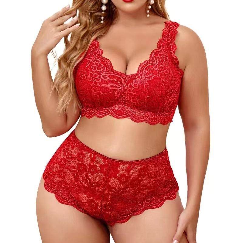 Sexy erotic pajamas lace flower suspender shorts plus size