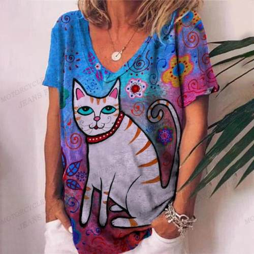 oversize casual clothing print summer for shirt summer