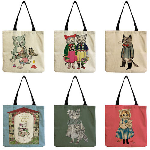 High Capacity Eco Friendly Fashion Print Tote Bag Foldable C