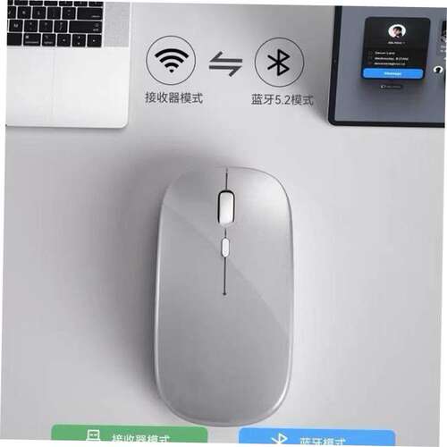 Dual Mode Bluetooth Rechargeable Optical Wireless Mouse Slie