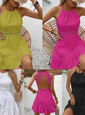 wmstar summer dress women sleeveless backless strapless