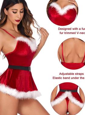 sleepwear sexy christmas new lingeries boudoir xmas -string