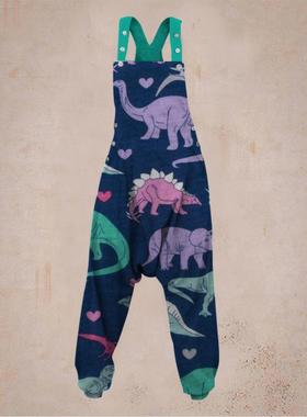 Summer beltless urban casual trousers mid-waist blue harem