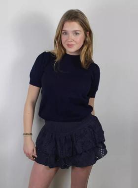 maemukilabe jacquard eyelet layered ruffle skirt vintage