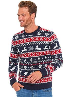 Fashion sweater women warm Christmas jacquard couple round