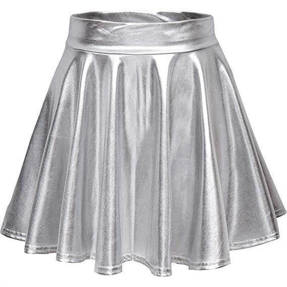 new womens fashion mmuticolor metallic skater skirt sparkly