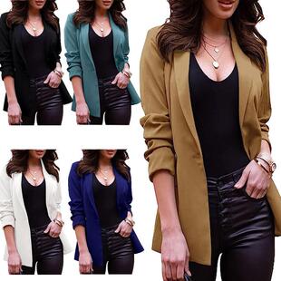 Womens Casual Blazer Long Sleeve Oversized Front Opening