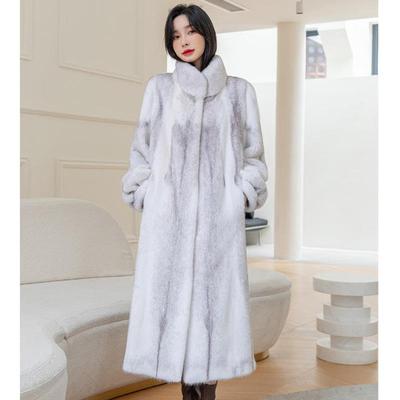 female rex overcoat fur rabbit long jacket fluffy coat coat