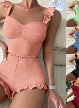 sexy camisole pyjamas women pcsset casual shorts homewear