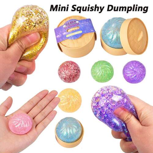Mini Squishy Dumpling Realistic Bun Sensory Fidget Toys Colo