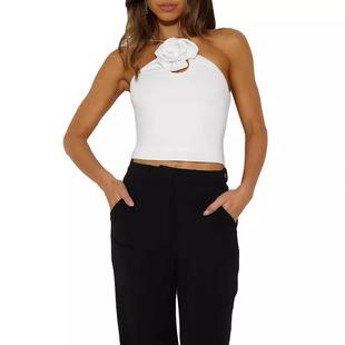 female style sexy Cross flower camisole girl slim back