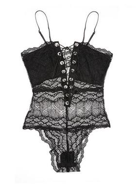 size lace Sexy crotch-free suit tight jumpsuit lingerie