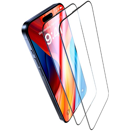 【2张】9H高清手机膜适用于iPhone17pro max钢化膜全屏覆盖 简约透明款16PLUS/15PROX/16E/14/13玻璃保护贴膜