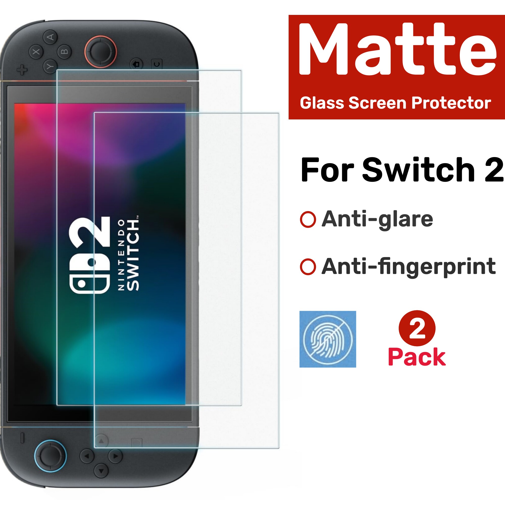 任天堂Switch2磨砂钢化膜