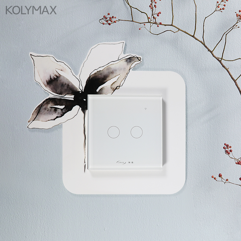 3D水墨花画开关贴边框套