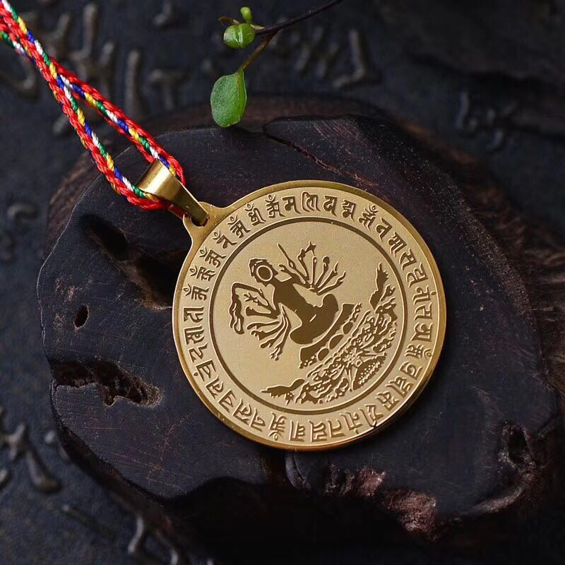 结缘钛钢准提咒母吊坠男女情侣挂件准提心经咒轮民族风护身符饰品