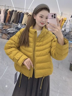 韩系泡芙排骨短款羽绒棉服女2026冬季新款时尚百搭立领宽松外套女