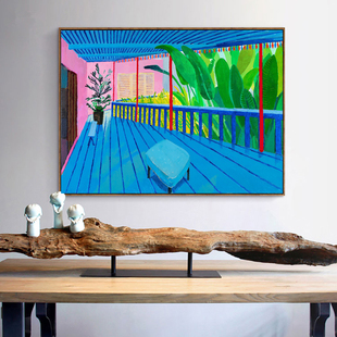 大卫霍克尼艺术油画现代客厅餐厅装饰画工作室样板房酒店玄关挂画