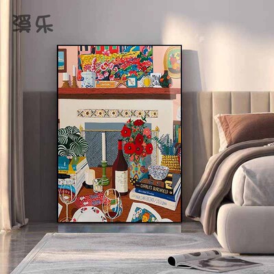 溪乐美拉德玄关过道非手绘油画餐厅壁画客厅挂画沙发背景墙落地画
