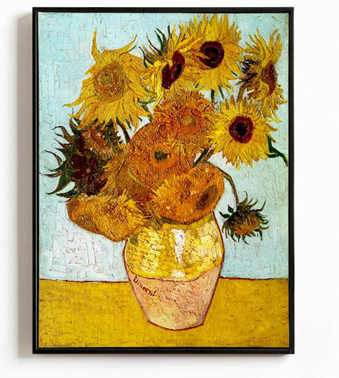 梵高向日葵走廊油画客厅玄关装饰画壁画挂画背景墙大师名画电箱画
