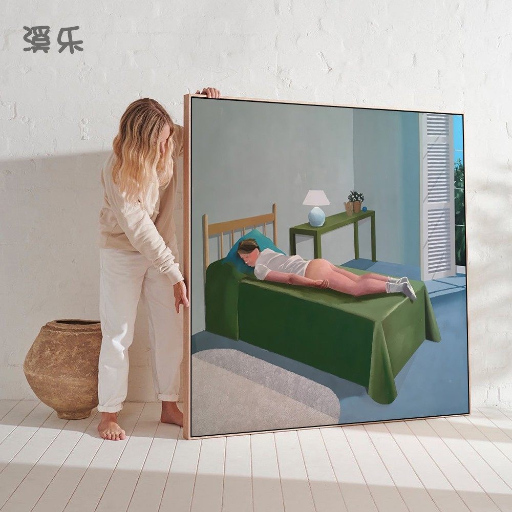 大卫霍克尼装饰画david hockney水花英国艺术家游泳池小众风挂画