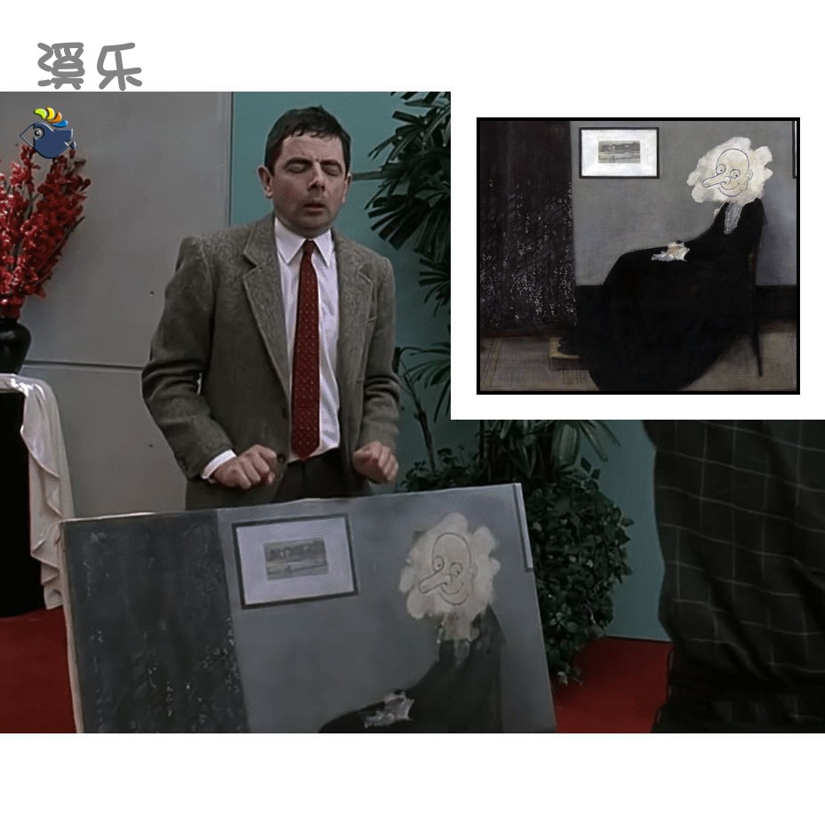 惠斯勒的母亲装饰画画复古艺术史餐厅卧室书房恶搞憨豆装饰画