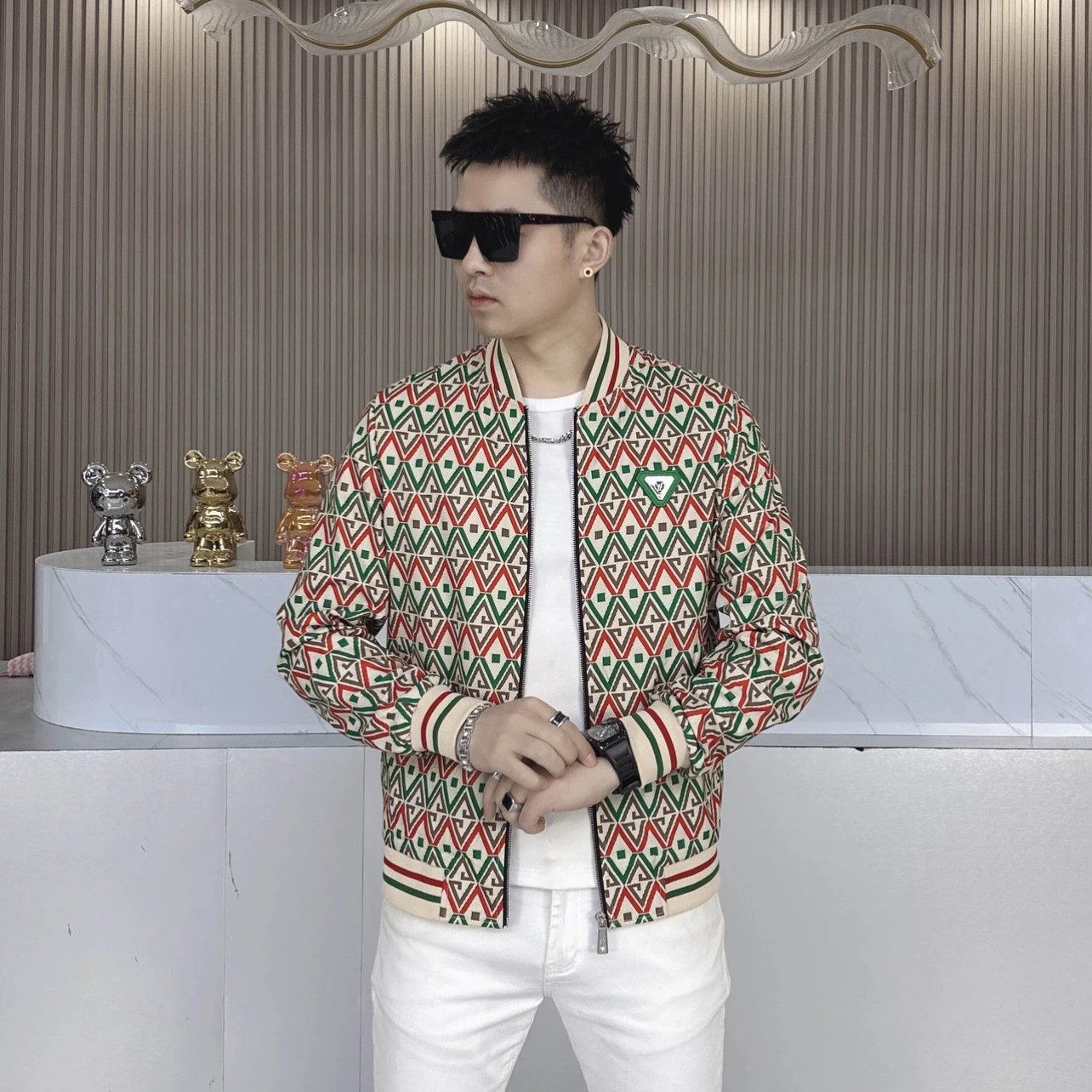 欧货站春秋季新款男士长袖外套潮牌修身时尚夹克休闲帅气棒球服薄