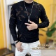 新款 男士 天鹅绒针织提花毛衣长时尚 欧货冬季 潮流百搭修身 弹力上衣