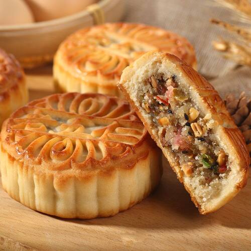 清真广式月饼五仁月饼广式伍仁中秋月饼礼品盒装散装500g-2500g - 封面