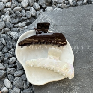 韩国ins高级感醋酸抓夹小锤子FRANCE鲨鱼夹法式 后脑勺头发夹头饰