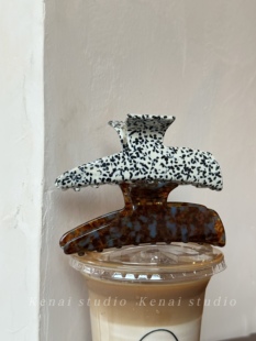 韩国ins法式 复古醋酸抓夹美拉德高级感大号鲨鱼夹盘发夹发抓头饰