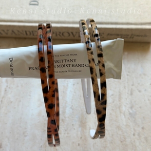 韩国进口阿兹娜老钱风豹纹发箍复古高级感树脂头箍高颅顶发卡发饰