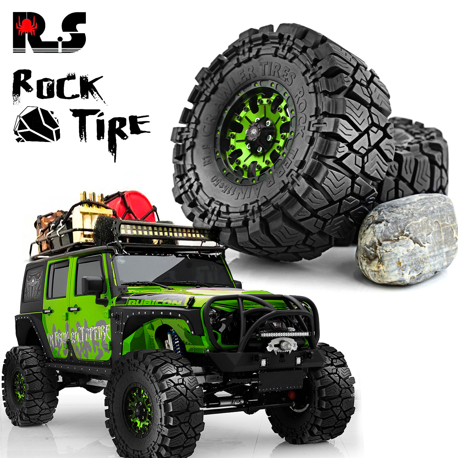 RS红蜘蛛1:10攀爬车1.9寸TRAXXAS攀爬胎AXIAL怒火岩石胎套装R145