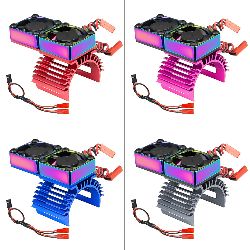 RC模型车马达36mm 380 540 550 3650 双风扇散热器高转速 炫彩版