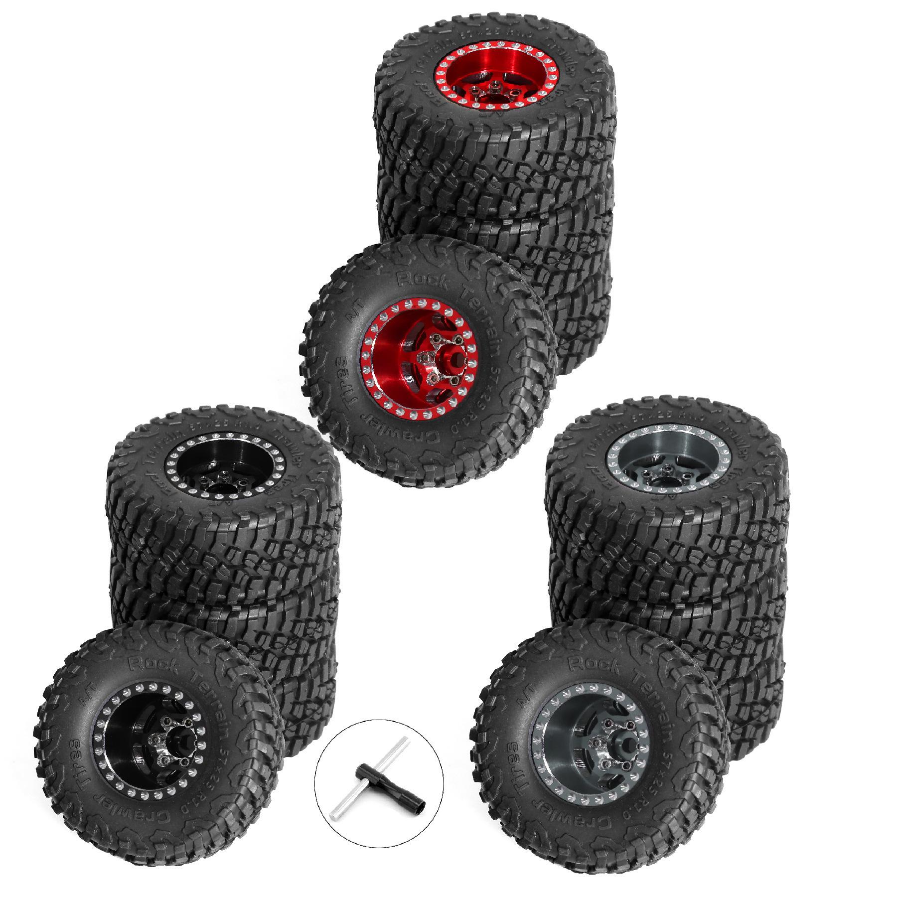 1/18 TRX4M路虎烈马1.0英寸轮胎轮毂 攀爬车铝合金轮毂 SCX24 FMS