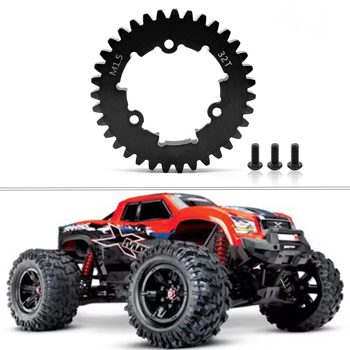 Traxxas x-maxx 8s大x XRT 1.5模数高强度32T大齿 电机齿 马达齿