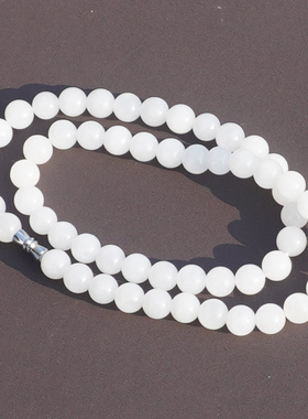 言和田玉青海老坑料冰底白玉项链