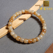 市场价1200回馈玉友260新疆且末熟油糯红糖白肉7mm精工直切手串R3