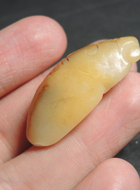 方言品牌和田玉佩戴级唐河料黄沁皮原生黄玉一鸣惊人吊坠挂件R2