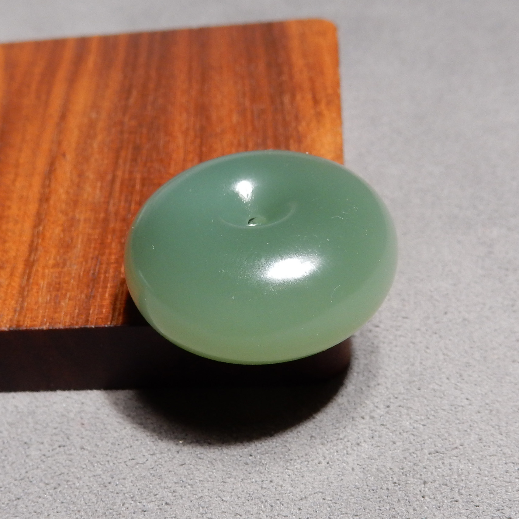 方言品牌和田玉精品俄料油润细腻粉绿猫眼碧玉平安扣吊坠挂件h2