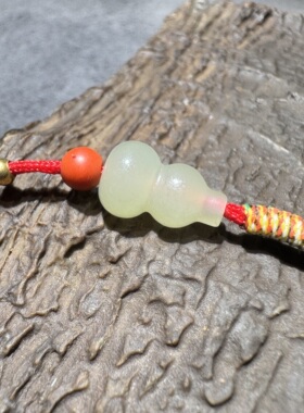 福利价方言和田玉老坑青海料冰底细腻晴水葫芦福禄手工编绳手串S6