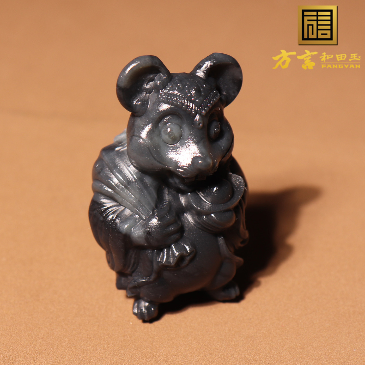 火爆方言精品和田玉收藏新疆特色青花籽料飘墨属你有钱挂件把件O2