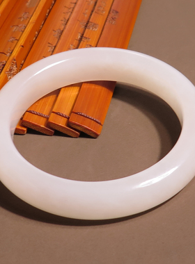 嗨翻天方言和田玉精品收藏级青海老坑料晴水内径57mm手镯X7