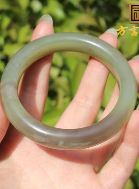 青海烟紫带翠三色53mm正装手镯